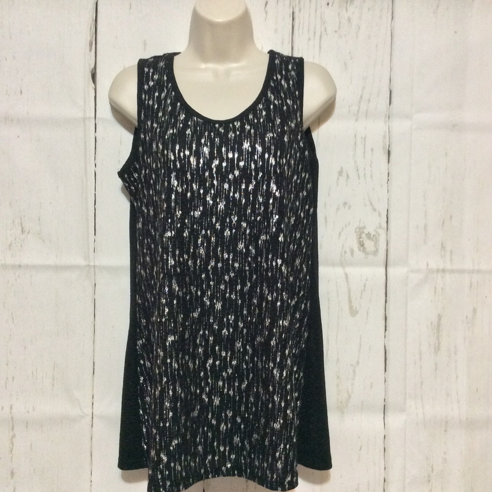 Creations S Sleeveless blouse black silver
